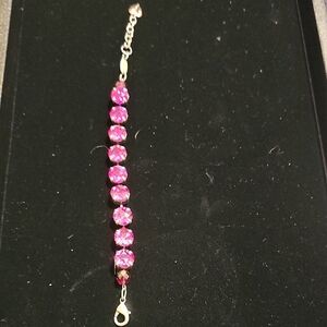 Sabika Hot Pink Crystal Tennis Bracelet